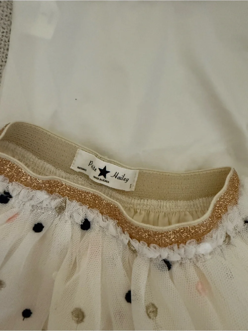 Ivory Polka Dot Tulle Ballet Costume for Kids
